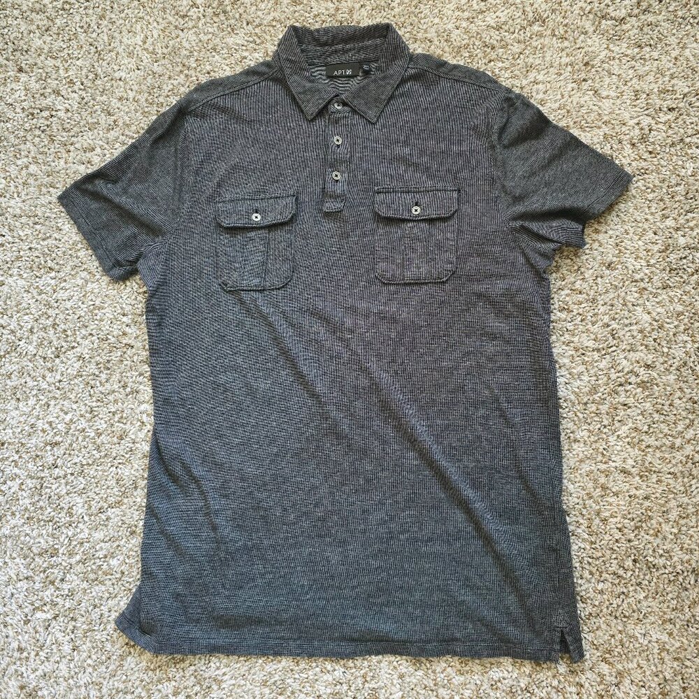 APT 9 Men's Large Tall Polo Gray Short Sleeves